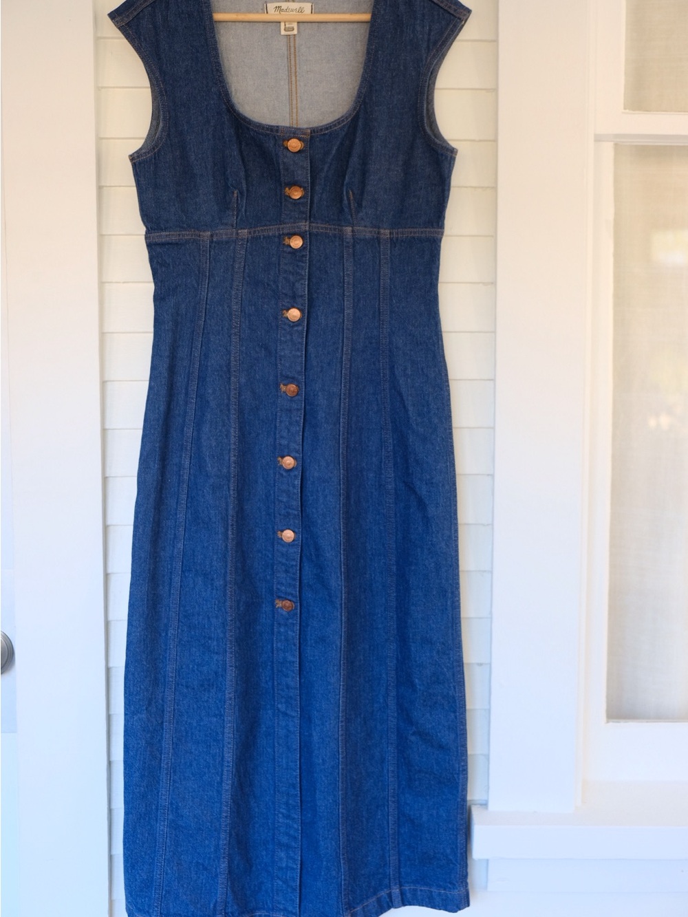 Madewell Blue Denim Button-Front Midi Dress Size 4